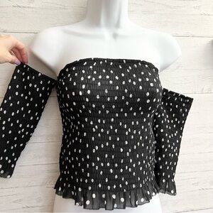 L’agence Aero Off the Shoulder Smocked Top